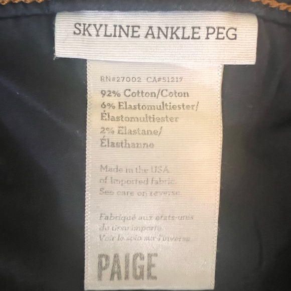 Paige Skyline Ankle Peg Jean - like new - Picture 3 of 4